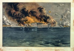 Beschuss von Fort Sumter, Charleston Harbour, 12. und 13. April 1861, veröffentlicht von Currier und Ives