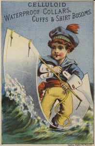 Junge surft auf Hemdmanschette von American School