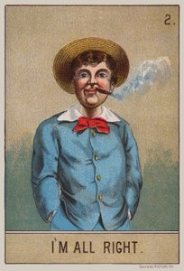 Junge beim Rauchen (Farblitho) von American School