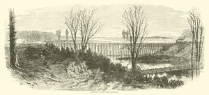 Brücke auf der Militärbahn, März 1865