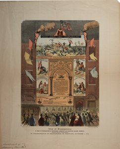 Flugblatt zur Rekrutierung von Afroamerikanern und zur Feier der Emanzipation in Maryland, Ringwalt & Brown (fl.1863-1865), ca. 1. November 1864