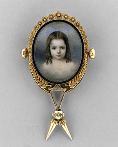 Brosche mit Porträt eines Mädchens, ca. 1860