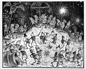 Brownies, aus Der Weltführer zu Gnomen, Feen, Elfen und anderen kleinen Leuten von Thomas Keightley (1789-1872) veröffentlicht 1880 von American School