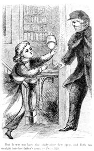 Aber es war zu spät: die Schublade des Arbeitszimmers flog auf, und Beth rannte direkt in die Arme ihres Vaters, 1868