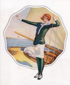 Unbeschwerte Flapper auf einem Segelboot