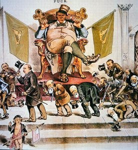 Karikatur, die die irische politische Macht in den Vereinigten Staaten darstellt, erschienen in 