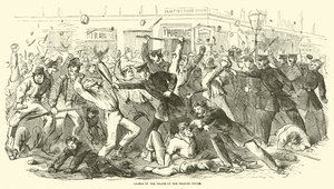 Angriff der Polizei auf das Tribune-Büro, Juli 1863 von American School