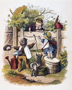 Kinderzusammenkunft in „Schnik, schnak, Kleinigkeiten für die Kleinen“, Kinderspiele. ed. London- Georges Ronthedge and sons. New York, The broad way Ludgate n.d. c. 1890 von American School
