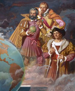 Christopher Columbus, Ferdinand Magellan und Vasco de Gama, ca. 1940