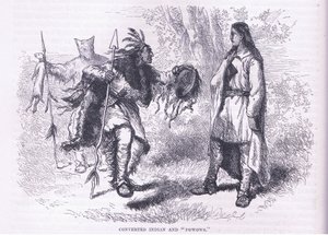 Bekehrte Indianer "Powows" 1695, Illustration aus Cassell