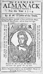 Titelseite des Farmers Almanack, veröffentlicht 1714