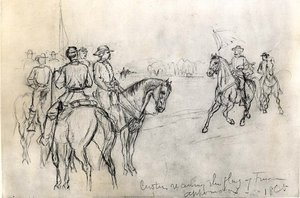 Custer erhält die Freiheitsflagge, Appomattox, 1865