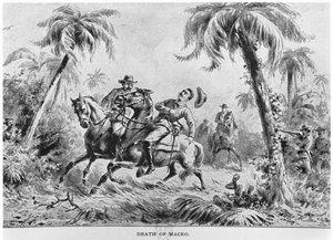 Tod von Antonio Maceo (1845-96), Illustration aus The Story of Cuba von Murat Halstead, veröffentlicht 1898