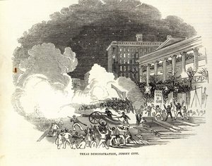Demonstration in Jersey City zugunsten der Annexion von Texas durch die Vereinigten Staaten, Illustration aus 