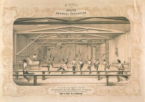 Dr. Richs Institut für Leibeserziehung, graviert und veröffentlicht von Wm. Endicott & Co, New York, 1850