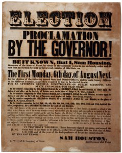 Wahlproklamation des Gouverneurs! (Wahlen vor dem Bürgerkrieg), 15. Juni 1860 von American School