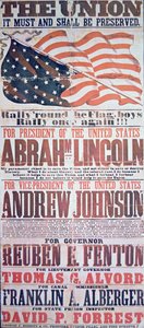 Wahlkampfplakat für Abraham Lincoln (1809-65) als Präsident und Andrew Johnson (1808-75) als Vizepräsident