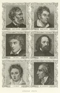 Englische Dichter, Robert Browning, Robert Southey, John Keats, Alfred Tennyson, P. B. Shelley, William Wordsworth von American School