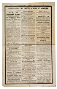 Epitaph auf die Vereinigten Staaten von Amerika, ca. 1861