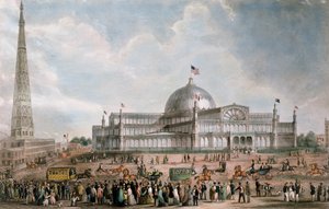 Außenansicht des New York Crystal Palace, 1853 von American School