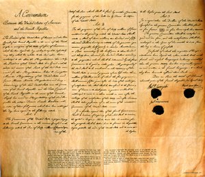 Faksimile der Konvention zum Kauf von Louisiana durch die Vereinigten Staaten, 30. April 1803 von American School