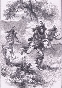 Flucht der Indianer nach dem Massaker, Illustration aus Cassell