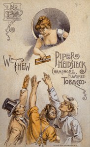 Frau verteilt Tabak (Piper Heidsieck)