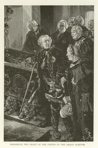 Friedrich der Große am Sarg des Großen Kurfürsten