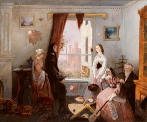Fredericksburg Familie in einem kriegszerstörten Haus