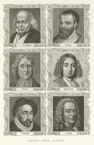Französische Dichter, Autoren, P. J. De Beranger, Rabelais, Fenelon, George Sand, Montaigne, Voltaire von American School