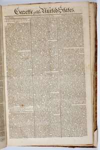 Titelseite der Gazette of the United States, 15. April 1789 von American School