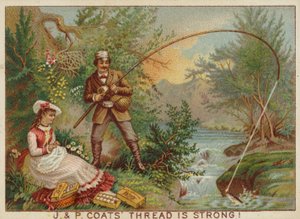 Herr angelt am Flussufer von American School