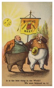 Herren tragen Wilsons Corned Beef Banner von American School