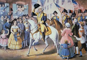 George Washington betritt New York City am 25. November