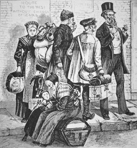 Deutsche Einwanderer in New York City, ca. 1870 von American School