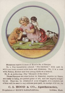 Mädchen sitzt auf Decke mit Welpen von American School
