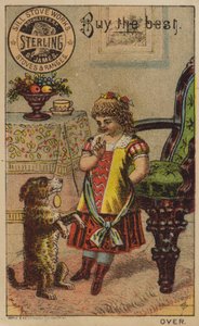 Mädchen und bettelnder Hund von American School