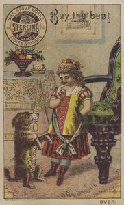 Mädchen bringt einem Hund das Betteln bei von American School