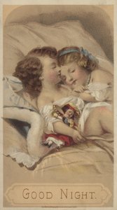 Gute Nacht, Kinder schlafen im Bett