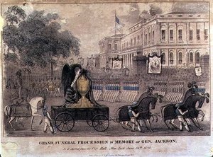 Großer Trauerzug in Erinnerung an General Jackson, graviert und veröffentlicht von Henry R. Robinson, New York