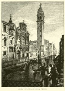 Griechische Kirche und Kanal, Venedig von American School
