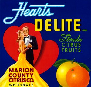 Hearts Delite Fruchtkistenetikett, ca. 1920