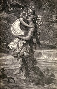Hiawatha und Minnehaha, Illustration aus dem Gedicht 