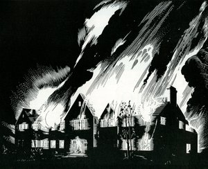 Haus in Flammen