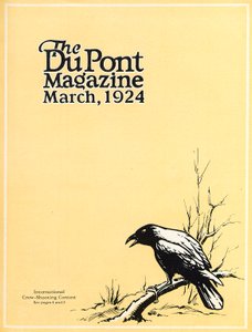 Internationaler Krähen-Schießwettbewerb, Titelseite des DuPont Magazins, März 1924 von American School