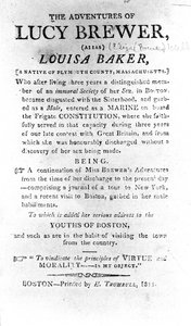 Einführungsseite zu The Adventures of Lucy Brewer, gedruckt von H. Trumbull, Boston, 1815