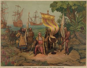 Kolumbus landet am 12. Oktober 1492 auf der Insel San Salvador