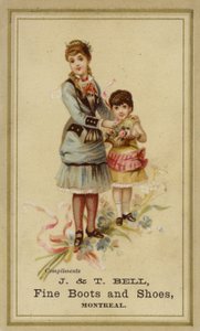 Dame und Mädchen mit Blumenkorb