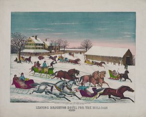 Abfahrt vom Brighton Hotel zum Mühlendamm, Winter, ca. 1871 von American School
