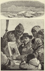 Leutnant Schwatka zeigt den Eskimos die Illustrated London News von American School
